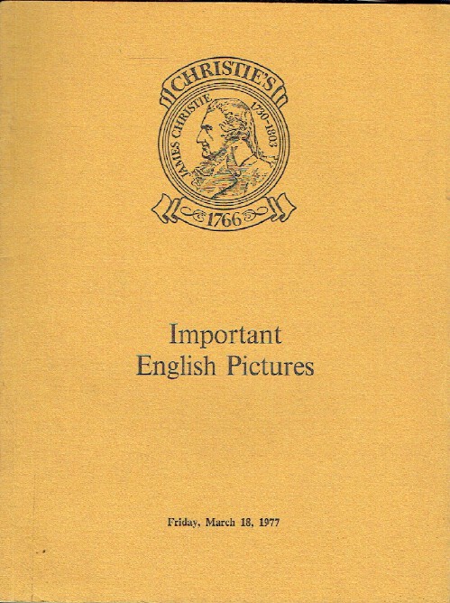 Christies March 1977 Important English Pictures