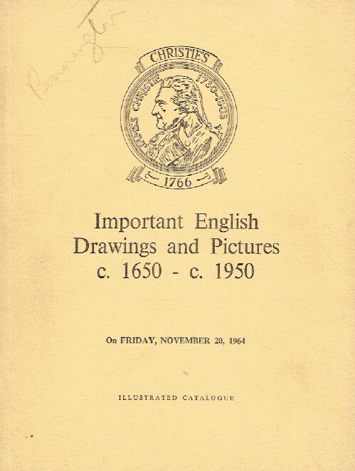 Christies November 1964 Important English Drawings and Pictures (1650-1950)