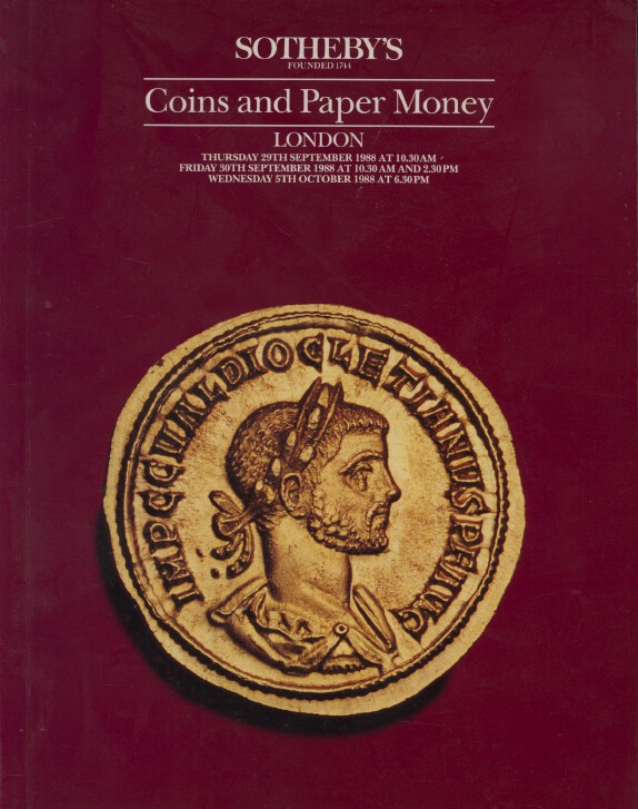 Sothebys 1988 Coins & Paper Money, Ancient, Islamic, English