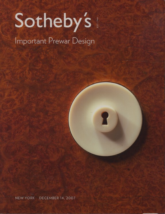 Sothebys December 2007 Important Prewar Design (Digital only)