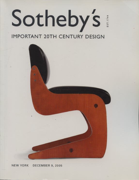 Sothebys December 2005 Important 20th Century Design