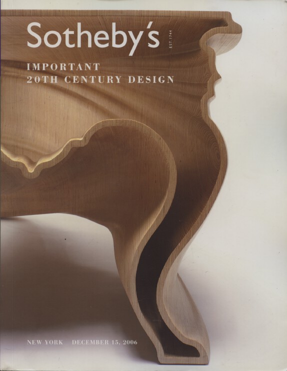 Sothebys December 2006 Important 20th Century Design