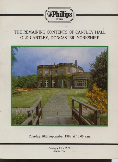 Phillips 1988 Remaining Contents of Cantley Hall, Old Cantley