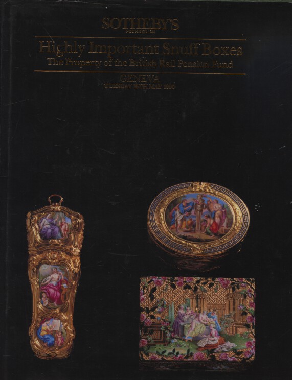 Sothebys 1990 Highly Important Snuff Boxes Hardback