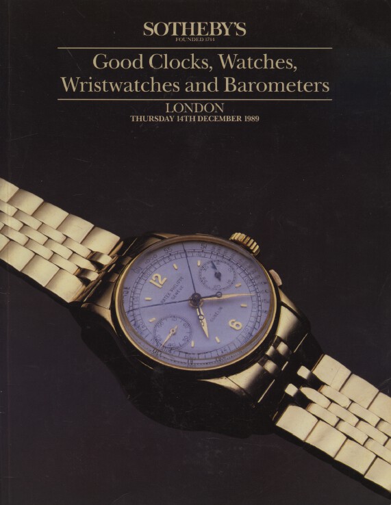 Sothebys 1989 Good Clocks, Watches, Wristwatches & Barometers